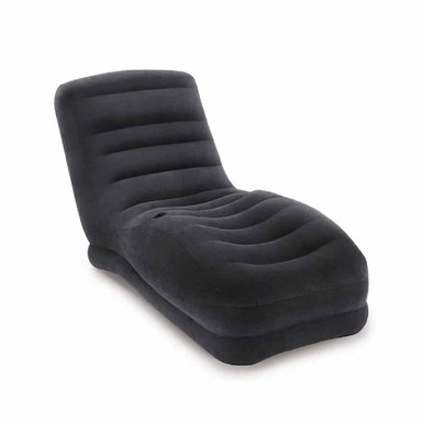 SILLON INFLABLE NEGRO PARA HOGAR MODERNO Y COMODO PARA RELAX Y+PAPEL REGALO