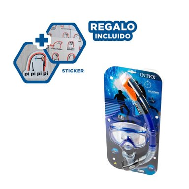 SET NATACIÓN RYBIU 55962 ACTIVIDADES ACUATICAS AZUL + REGALO STICKERS - 1