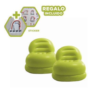SOFA RYBIU 68592NP VERDE ADAPTABLE PARA DESCANSO RAPIDO + REGALO STICKERS