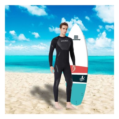 TRAJE BAÑO NATACIÓN HOMBRE RYBIU 61130-H 3.3MM NEGRO VERSATIL Y SEGURO