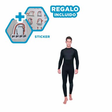 TRAJE BAÑO NATACIÓN HOMBRE RYBIU 61130-H 3.3MM NEGRO PRACTICO Y MODERNO PISCINA + REGALO STICKERS
