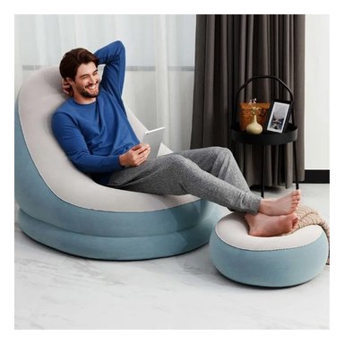 SOFA RYBIU MULTIFUNCIONAL INFLABLE GRIS AZULADO