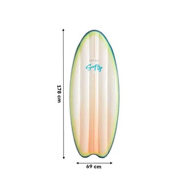 PLANCHA DEPORTIVA INFLABLE INTEX BLANCO VERDE PARA PISCINA Y VERANO Y+REGALO STICKER - 4