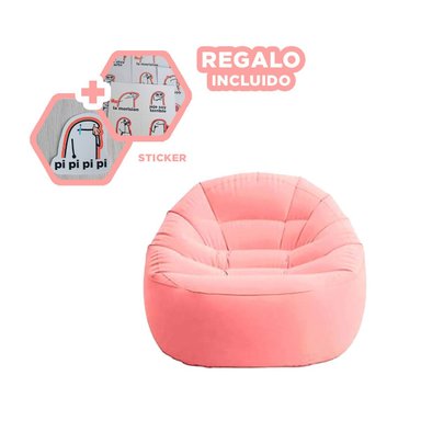 ACCESORIO INFLABLE PARA HOGAR CON PUF Y SOFA COMBINADOS Y+REGALO STICKER