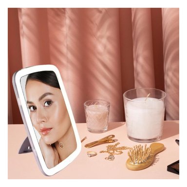 ESPEJO RECTANGULAR LED TACTIL EN BLANCO Y+REGALO STICKERS - 4