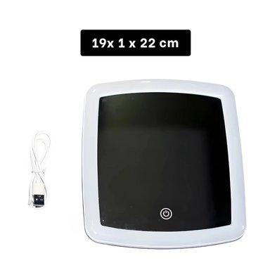 ESPEJO RECTANGULAR LED TACTIL EN BLANCO Y+REGALO STICKERS - 5