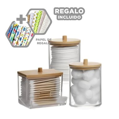 DISPENSADOR RYBIU BE32419 TRANSPARENTE TAPA MADERA + PAPEL REGALO