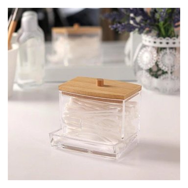 DISPENSADOR RYBIU BE32419 TRANSPARENTE TAPA MADERA + PAPEL REGALO - 2