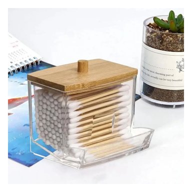 DISPENSADOR RYBIU BE32419 TRANSPARENTE TAPA MADERA + PAPEL REGALO - 5