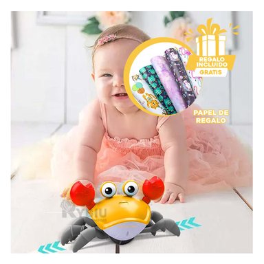 JUEGO DE BAÑO RYBIU CANGREJO PARA BAÑERA A CUERDA EN AMARILLO + PAPEL DE REGALO