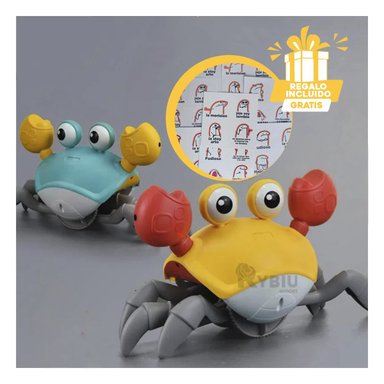 CANGREJO PLAYERO A CUERDA COLOR AMARILLO Y+REGALO STICKERS