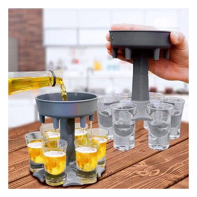 DISPENSADOR RYBIU JU30869 GRIS BEBIDAS SHOTS COPAS + PAPEL REGALO