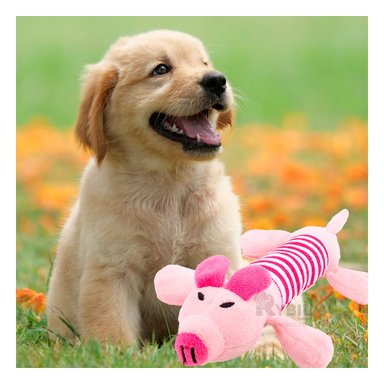 PELUCHE PERROS MA29952 RYBIU CON SONIDO CHIRRIANTE ROSADO Y FUCSIA