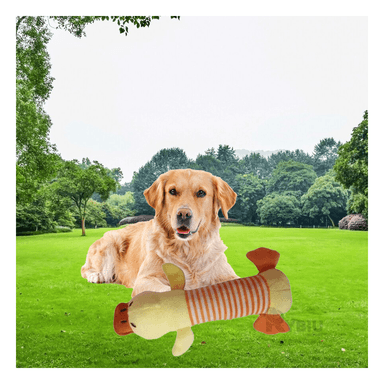 PELUCHES  PERRO MA29951 CON SONIDO CHIRRIANTE PICO MARRON RYBIU