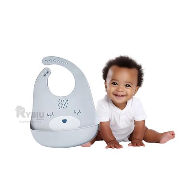 BABERO RYBIU BE32158 SILICONA CON ESTAMPADO BEBE GRIS - 6