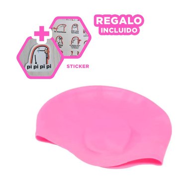 ELEMENTO AJUSTABLE PARA APRENDER A NADAR CON GORRO ROSADO Y+REGALO STICKER
