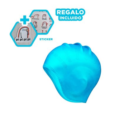 GORRO RYBIU MG-ED06 CELESTE DINAMICO NATACION + REGALO STICKERS