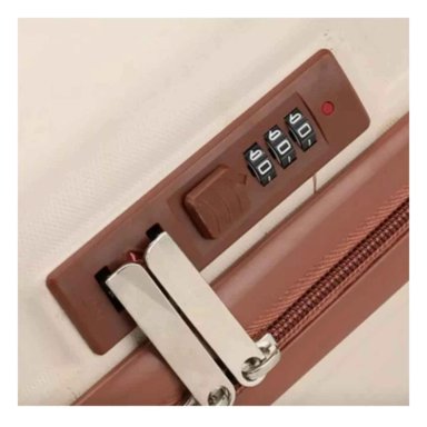 SET MINI MALETA RYBIU HO32347 CODIGO BLOQUEO BEIGE + REGALO STICKERS