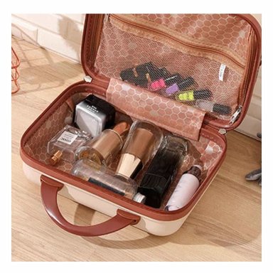 SET MINI MALETA RYBIU HO32347 CODIGO BLOQUEO BEIGE + REGALO STICKERS - 5