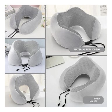 ALMOHADA RYBIU HO32368 CUELLO VIAJAR PLOMO 25 X 27 CM - 5