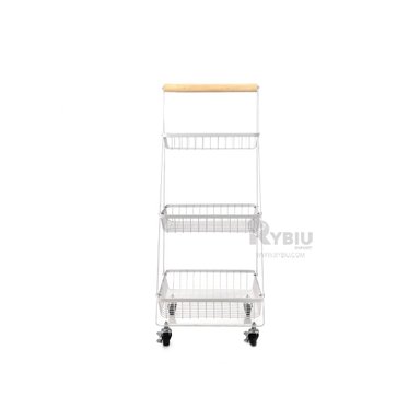ESTANTE RYBIU HO32417 BLANCO TRIANGULAR 3 NIVELES CON RUEDAS - 3