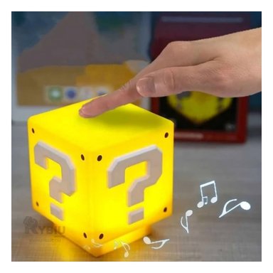 LAMPARA RYBIU HO32369 AMARILLO DISEÑO CUBO + PAPEL REGALO