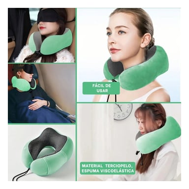 ALMOHADA RYBIU HO32371 CUELLO VIAJAR VERDE 25 X 27 CM - 5