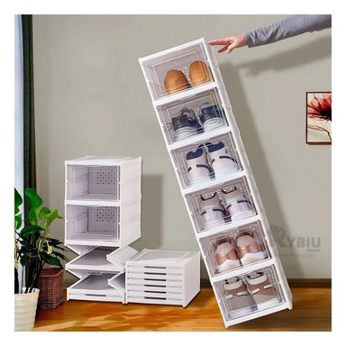 ZAPATERA RYBIU HO32420 BLANCO PLEGABLE 6 NIVELES CON TAPA