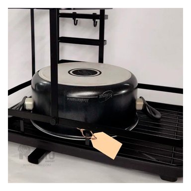 ESCURRIDOR DE PLATOS DE 3 NIVELES CON DRENAJE EN COLOR NEGRO