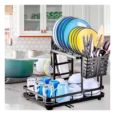 SET ESCURRIDOR RYBIU HO32424 NEGRO SOPORTE 3 NIVELES + PAPEL REGALO - 2