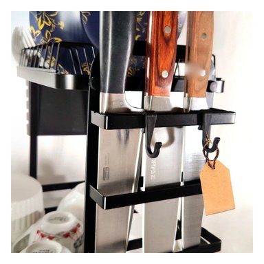 SET ESCURRIDOR RYBIU HO32424 NEGRO SOPORTE 3 NIVELES + PAPEL REGALO - 5