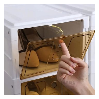 ZAPATERA RYBIU HO32422 BLANCO FUNCIONAL 3 NIVELES Y TAPA AMBAR + REGALO AGENDITA