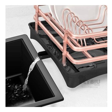 ESCURRIDOR RYBIU HO32425 ALUMINIO ORO ROSA PLATOS UTENSILIOS DRENAJE
