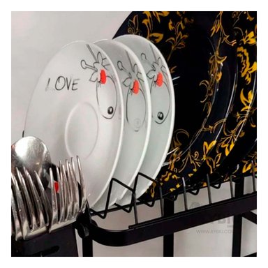 SET ESCURRIDOR RYBIU HO32424 NEGRO UTENSILIOS 3 NIVELES + REGALO STICKERS