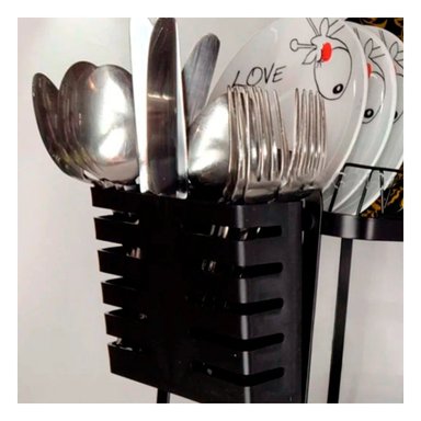 SET ESCURRIDOR RYBIU HO32424 NEGRO UTENSILIOS 3 NIVELES + REGALO STICKERS - 2