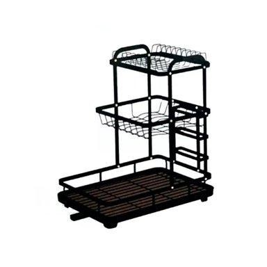 SET ESCURRIDOR RYBIU HO32424 NEGRO UTENSILIOS 3 NIVELES + REGALO STICKERS - 3