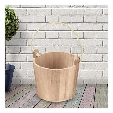 CUBETA RYBIU HO32319 MADERA CLARA ASA CUERDA 16X16 CM - 2