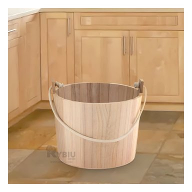 SET CUBETA RYBIU HO32319 MADERA CLARA DISENO RUSTICO + REGALO STICKERS