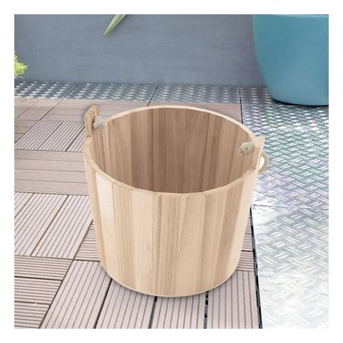 SET CUBETA RYBIU HO32319 MADERA CLARA DISENO RUSTICO + REGALO STICKERS - 2