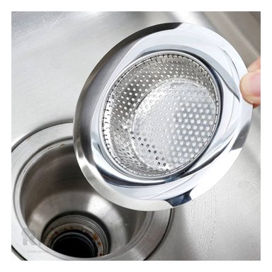 REJILLA FILTRADORA DE CAÑO 9 CM EN COLOR PLATEADO