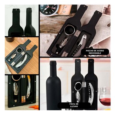 BOTELLA PRACTICA PORTATIL EN TONO NEGRO Y+PAPEL DE REGALO