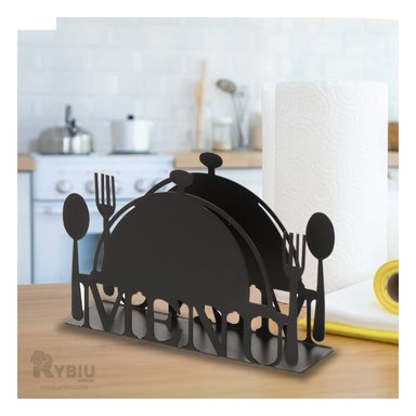SET SERVILLETERO RYBIU CO32491 NEGRO PRACTICO COCINA + PAPEL REGALO