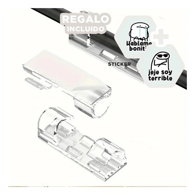 SUJETADORES DE CABLES ORGANIZADORES PARA OFICINA CON 16 PIEZAS TRANSPARENTE Y+REGALO STICKER
