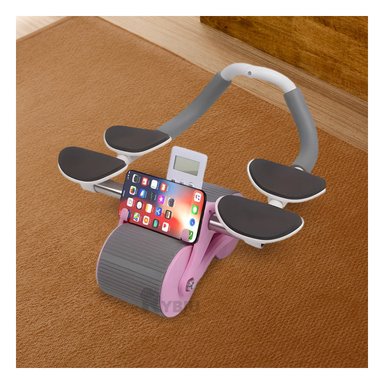 RUEDA ABDOMINAL RYBIU DE30173 2 EN 1 CON TABLERO ANALOGICO ROSADO