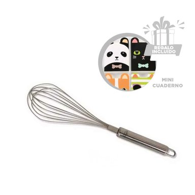 BATIDORA DE MANO EN COLOR PLATEADO Y+REGALO AGENDITA