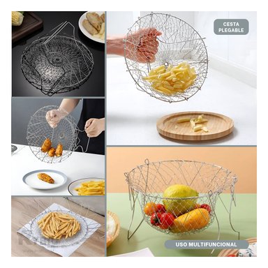 CANASTO FREIDOR RYBIU CO32484 PLATEADO CANASTA FRITURAS 23 CM + PAPEL REGALO