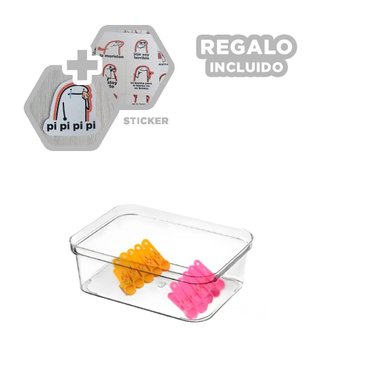 SET ORGANIZADOR ESCRITORIO RYBIU MOL1 TRANSPARENTE EFICAZ 18.5X13.5X6.5 CM + REGALO STICKERS