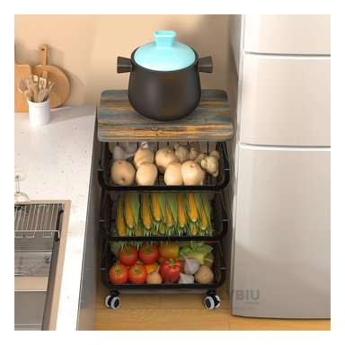 CESTA RYBIU HO32473012 NEGRO LA COCINA CON LLANTITAS + REGALO AGENDITA