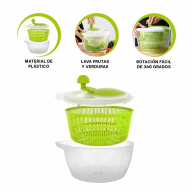 ESCURRIDOR RYBIU CO32443 VERDE CENTRIFUGADOR GIRATORIO TONO - 3