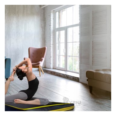 COLCHONETA RYBIU DE30535 PILATES NEGRA M CON AMARILLO + PAPEL REGALO